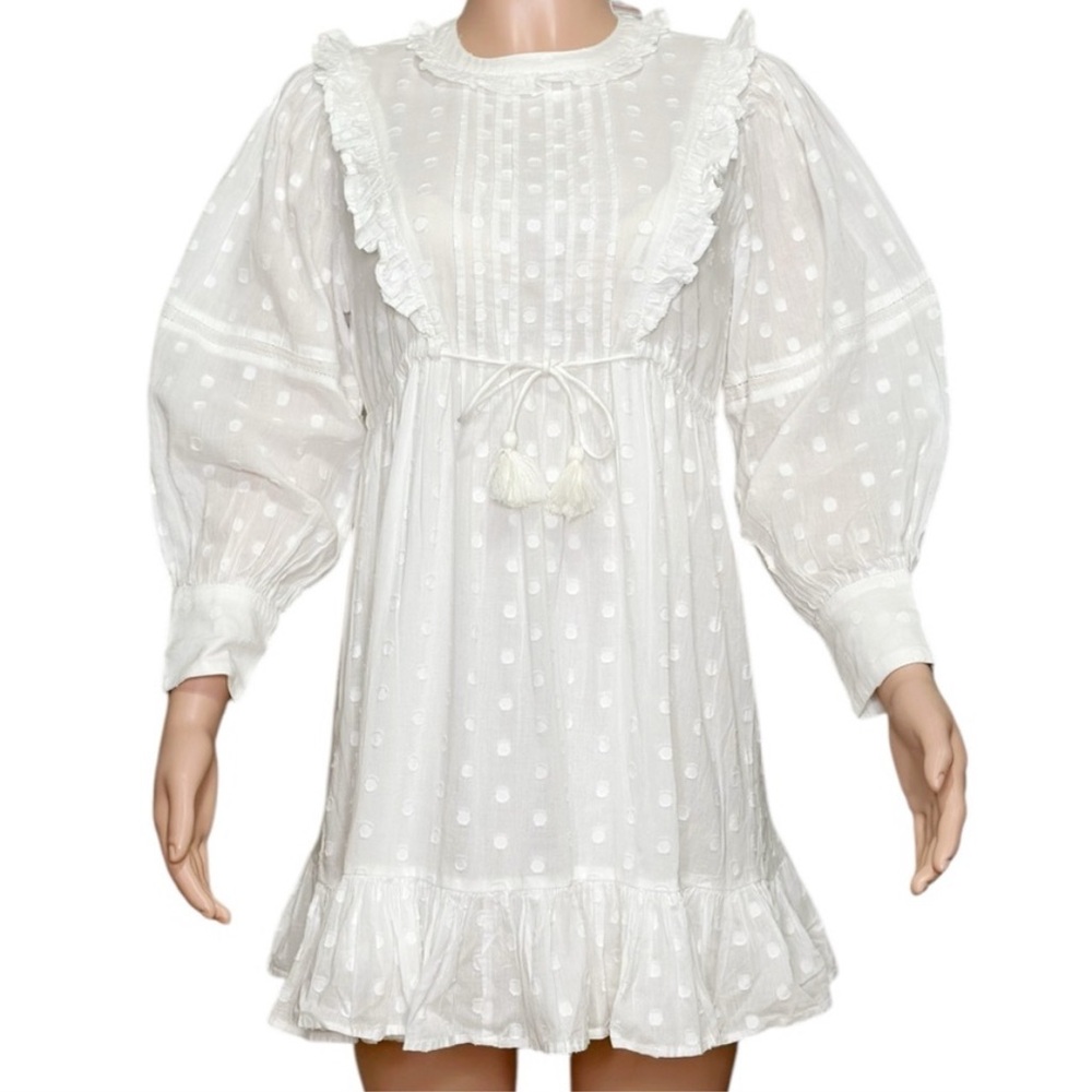 Cleobella White Ruffle Dress